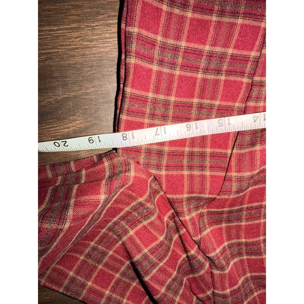 Hyfve Womens Red Plaid Cropped Single Button Blazer Top Small HF22F822